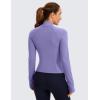 imageCRZ YOGA Butterluxe Womens Cropped Slim Fit Workout Jackets  Weightless Track Athletic Full Zip Jacket with Thumb HolesDark Lavender Purple