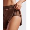 imageCRZ YOGA Running Shorts for Women High Waisted V Split Gym Workout Athletic Track Shorts with Mesh Liner Quick DryCoffee Brown