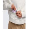 imageCRZ YOGA Womens Fleece Lined Half Zip Hoodies Pullover Oversized Long Sleeve Casual Workout Sweatshirts with Thumb HolesMilky White Bone