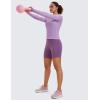 imageCRZ YOGA Womens Seamless Workout Long Sleeve Shirts Quick Dry Gym Athletic Tops Breathable Running Yoga ShirtElfin Purple