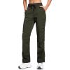 imageCRZ YOGA Lightweight Workout Pants for Women Casual Ruched Straight Leg Pants Work Gym Athletic Pants with PocketsOlive Green