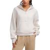 imageCRZ YOGA Womens Fleece Lined Half Zip Hoodies Pullover Oversized Long Sleeve Casual Workout Sweatshirts with Thumb HolesMilky White Bone