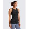 imageCRZ YOGA Butterluxe Womens Racerback High Neck Tank Top  with Built in Bra Workout Padded Yoga Athletic CamisoleDark Grey Camouflage 2