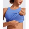 imageCRZ YOGA Butterluxe Womens Racerback High Neck Tank Top  with Built in Bra Workout Padded Yoga Athletic CamisoleWild Indigo
