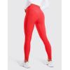 imageCRZ YOGA Thermal Fleece Lined Leggings Women 28  Winter Warm High Waisted Hiking Pants with Pockets Workout Running TightsDeep Red