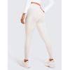 imageCRZ YOGA Thermal Fleece Lined Leggings Women 28  Winter Warm High Waisted Hiking Pants with Pockets Workout Running TightsMilky White