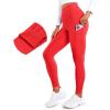 imageCRZ YOGA Thermal Fleece Lined Leggings Women 28  Winter Warm High Waisted Hiking Pants with Pockets Workout Running TightsDeep Red