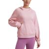 imageCRZ YOGA Womens Fleece Mock Neck Hoodie Oversized Pullover Long Sleeve Casual Workout Hooded Sweatshirts with Thumb HoleStrawberry Pink