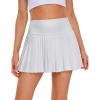 imageCRZ YOGA Womens High Waisted Pleated Tennis Skirts with Pockets Tummy Control Casual Liner Skorts A Line Workout Golf SkirtsPlatinum Grey