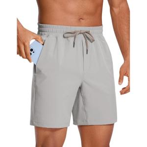 imageCRZ YOGA Mens Linerless Workout Shorts  7 Quick Dry Running Sports Athletic Gym Shorts with PocketsDark Chrome