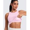 imageCRZ YOGA Butterluxe Womens Racerback Workout Tank Top with Built in Shelf Bra  Padded High Neck Yoga Athletic CamisolePink Peony