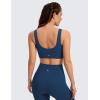 imageCRZ YOGA Butterluxe Womens U Back Sports Bra  Scoop Neck Padded Low Impact Yoga Bra Workout Crop Top with Built in BraFrench Navy