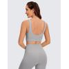 imageCRZ YOGA Butterluxe Womens U Back Sports Bra  Scoop Neck Padded Low Impact Yoga Bra Workout Crop Top with Built in BraGull Gray