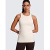 imageCRZ YOGA Butterluxe Womens Workout Racerback Tank Top High Neck Athletic Camisole Tanks Running Sleeveless Tops Gym ShirtsMilky White Bone