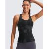 imageCRZ YOGA Butterluxe Workout Tank Tops for Women Built in Shelf Bras Padded  Racerback Athletic Spandex Yoga CamisoleBlack Tie Dye Flowers
