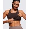 imageCRZ YOGA Butterluxe Workout Tank Tops for Women Built in Shelf Bras Padded  Racerback Athletic Spandex Yoga CamisoleHot Fudge Brown