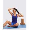 imageCRZ YOGA Butterluxe Workout Tank Tops for Women Built in Shelf Bras Padded  Racerback Athletic Spandex Yoga CamisoleLarkspur Blue