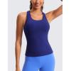 imageCRZ YOGA Butterluxe Workout Tank Tops for Women Built in Shelf Bras Padded  Racerback Athletic Spandex Yoga CamisoleLarkspur Blue
