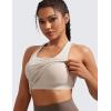 imageCRZ YOGA Butterluxe Workout Tank Tops for Women Built in Shelf Bras Padded  Racerback Athletic Spandex Yoga CamisoleMojave Tan