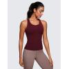 imageCRZ YOGA Butterluxe Workout Tank Tops for Women Built in Shelf Bras Padded  Racerback Athletic Spandex Yoga CamisoleRed Merlot