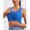 imageCRZ YOGA Butterluxe Workout Tank Tops for Women Built in Shelf Bras Padded  Racerback Athletic Spandex Yoga CamisoleSparkle Blue