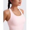 imageCRZ YOGA Butterluxe Workout Tank Tops for Women Built in Shelf Bras Padded  Racerback Athletic Spandex Yoga CamisoleStrawberry Pink