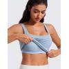 imageCRZ YOGA Butterluxe Workout Tank Tops for Women U Neck Padded Crop Tops Athletic Camisole Tops with Built in BraCambric Blue