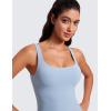 imageCRZ YOGA Butterluxe Workout Tank Tops for Women U Neck Padded Crop Tops Athletic Camisole Tops with Built in BraCambric Blue