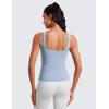 imageCRZ YOGA Butterluxe Workout Tank Tops for Women U Neck Padded Crop Tops Athletic Camisole Tops with Built in BraCambric Blue