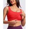 imageCRZ YOGA Butterluxe Workout Tank Tops for Women U Neck Padded Crop Tops Athletic Camisole Tops with Built in BraDeep Red