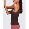 imageCRZ YOGA Butterluxe Workout Tank Tops for Women U Neck Padded Crop Tops Athletic Camisole Tops with Built in BraHot Fudge Brown