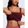 imageCRZ YOGA Butterluxe Workout Tank Tops for Women U Neck Padded Crop Tops Athletic Camisole Tops with Built in BraRed Merlot