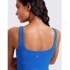 imageCRZ YOGA Butterluxe Workout Tank Tops for Women U Neck Padded Crop Tops Athletic Camisole Tops with Built in BraSparkle Blue