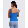 imageCRZ YOGA Butterluxe Workout Tank Tops for Women U Neck Padded Crop Tops Athletic Camisole Tops with Built in BraSparkle Blue