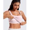 imageCRZ YOGA Butterluxe Workout Tank Tops for Women U Neck Padded Crop Tops Athletic Camisole Tops with Built in BraStrawberry Pink