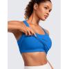 imageCRZ YOGA Seamless Ribbed Womens Tank Top Racerback Camisoles with Built in Bra Padded Scoop Neck Athletic Workout Slim TanksSparkle Blue