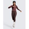 imageCRZ YOGA Thermal Fleece Lined Leggings Women 25  High Waisted Winter Workout Hiking Pants with Pockets Warm Running TightsHot Fudge Brown