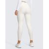 imageCRZ YOGA Thermal Fleece Lined Leggings Women 25  High Waisted Winter Workout Hiking Pants with Pockets Warm Running TightsMilky White