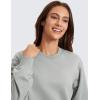 imageCRZ YOGA Womens Fleece Cropped Sweatshirts Crewneck Long Sleeve Sweat Shirts Double Raw Hem Workout Casual Pullover TopsSterling