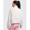 imageCRZ YOGA Womens Fleece Lined Half Zipper Sweatshirts Funnel Neck Long Sleeve Oversized Pullover Hoodies with Thumb HolesMilky White Bone