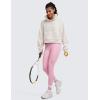 imageCRZ YOGA Womens Fleece Lined Half Zipper Sweatshirts Funnel Neck Long Sleeve Oversized Pullover Hoodies with Thumb HolesMilky White Bone