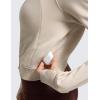 imageCRZ YOGA Womens Fleece Zip Up Cropped Hoodie Workout Jacket Athletic Casual Long Sleeve Sweatshirts with Thumb HolesMojave Tan