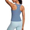 imageCRZ YOGA Butterluxe Womens Racerback Tank Top High Neck Workout Tops Athletic Sleeveless Top Camisole Gym TanksOasis Blue