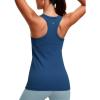 imageCRZ YOGA Butterluxe Womens Workout Racerback Tank Top High Neck Athletic Camisole Tanks Running Sleeveless Tops Gym ShirtsFrench Navy
