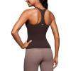 imageCRZ YOGA Butterluxe Workout Tank Tops for Women Built in Shelf Bras Padded  Racerback Athletic Spandex Yoga CamisoleHot Fudge Brown