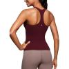 imageCRZ YOGA Butterluxe Workout Tank Tops for Women Built in Shelf Bras Padded  Racerback Athletic Spandex Yoga CamisoleRed Merlot