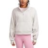 imageCRZ YOGA Womens Fleece Lined Half Zipper Sweatshirts Funnel Neck Long Sleeve Oversized Pullover Hoodies with Thumb HolesMilky White Bone