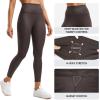 imageCRZ YOGA Butterluxe Matte Faux Leather Leggings for Women 25quot  High Waisted Stretch Ankle Leather Pants Pleather TightsFaux Leather Hot Fudge Brown Foil