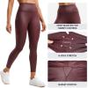 imageCRZ YOGA Butterluxe Matte Faux Leather Leggings for Women 25quot  High Waisted Stretch Ankle Leather Pants Pleather TightsFaux Leather Red Merlot Foil