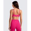 imageCRZ YOGA Butterluxe Spaghetti Strap Sports Bras for Women  Square Neck Yoga Wireless Bra Padded Cami Crop TopGranita Pink